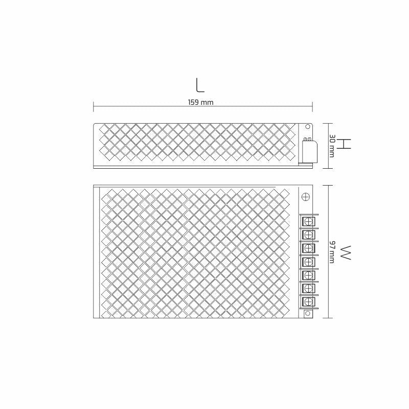 150W LED-Netzteil im Metallgehäuse ventiliert