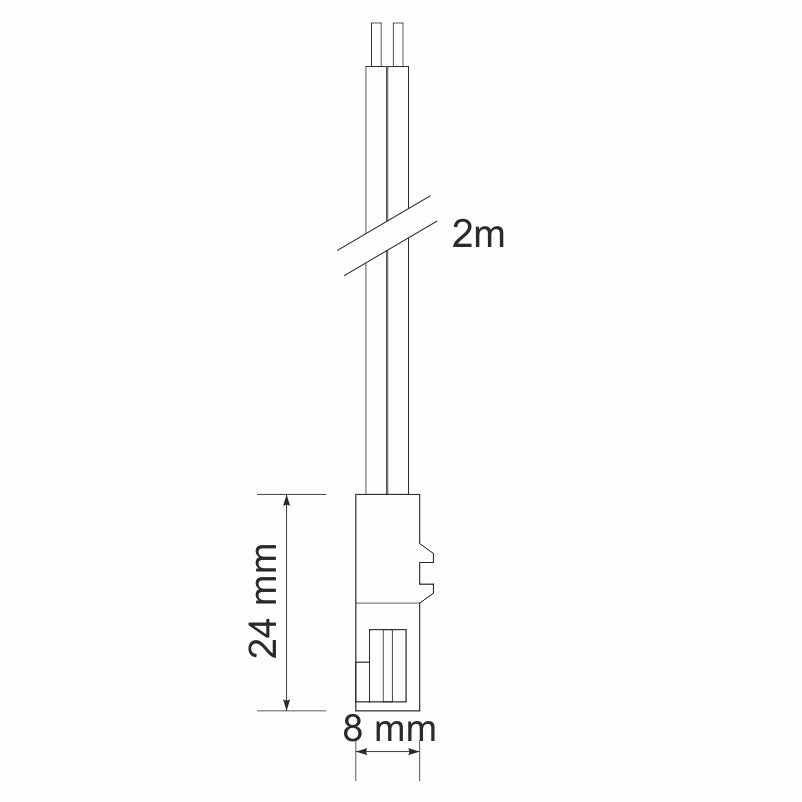2m Kabel mit MINI-Büchse weiß