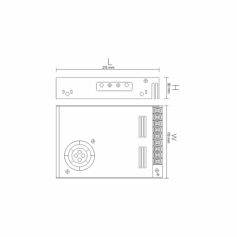 350W LED-Netzteil im Metallgehäuse ventiliert