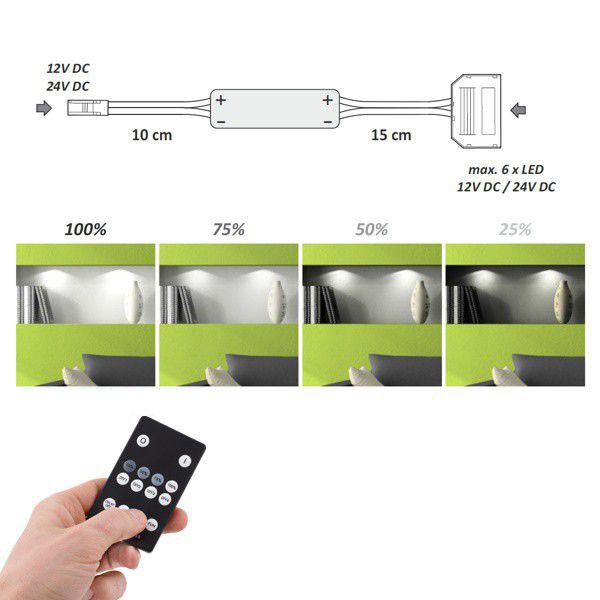 Controller/Dimmer RF für MONO LED 36W mit Fernbedienung