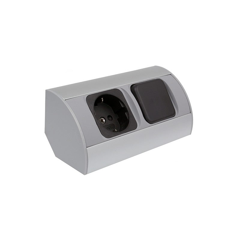 CORNER BOX 1 Eck-Steckdose + Schalter – LED Grosshandel24