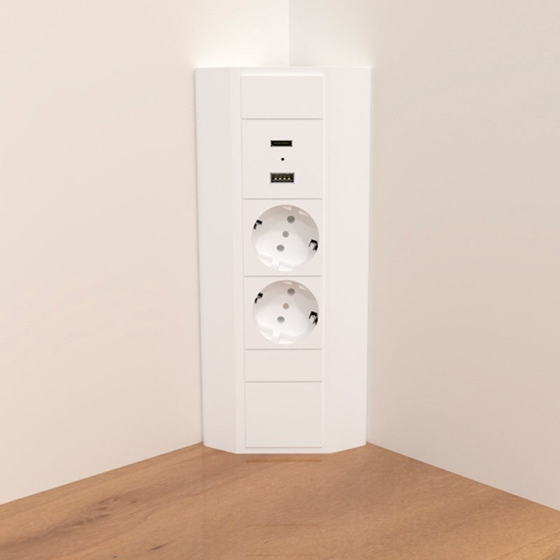 CORNER BOX 2 USB Ecksteckdose Möbelsteckdose