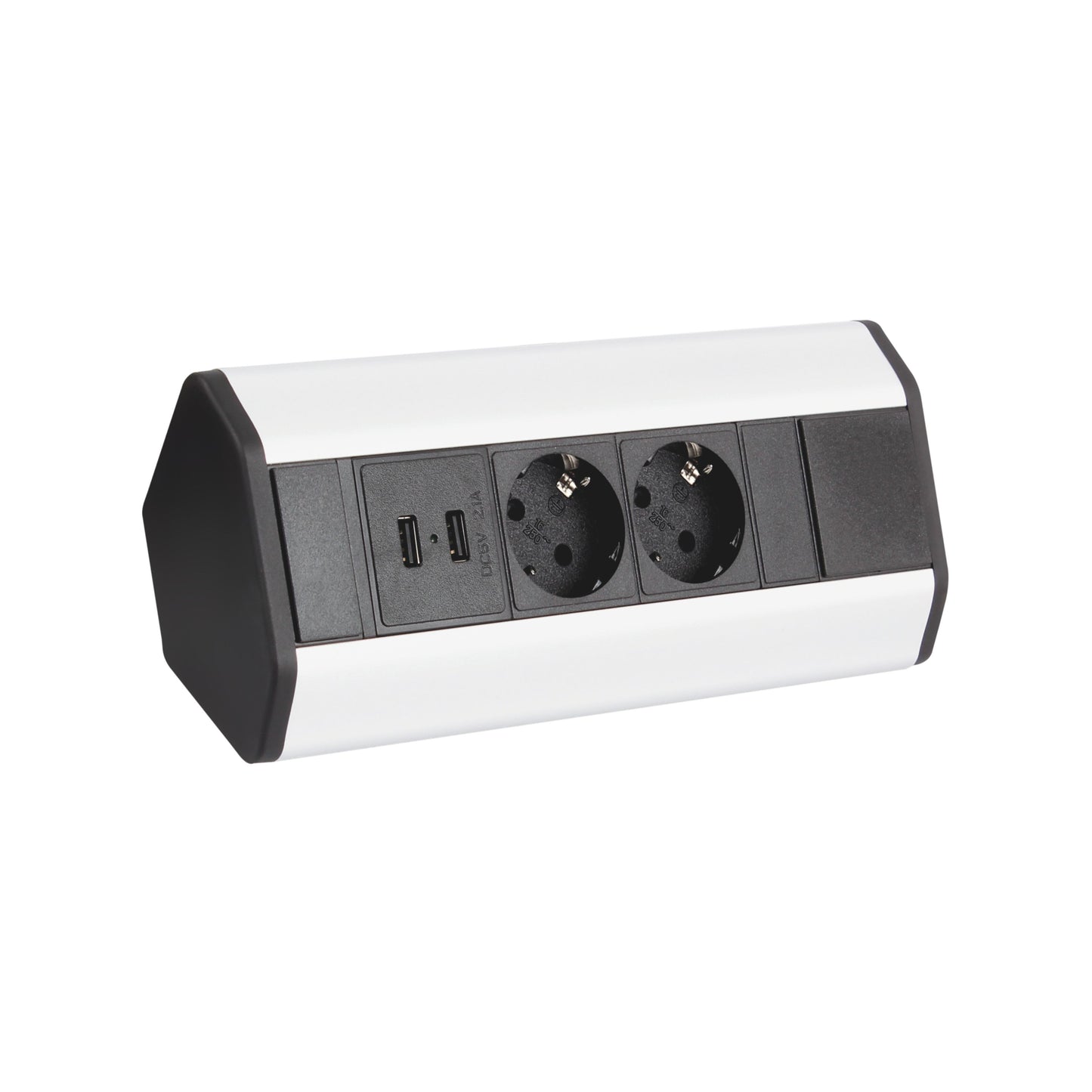 CORNER BOX 2 USB Ecksteckdose Möbelsteckdose