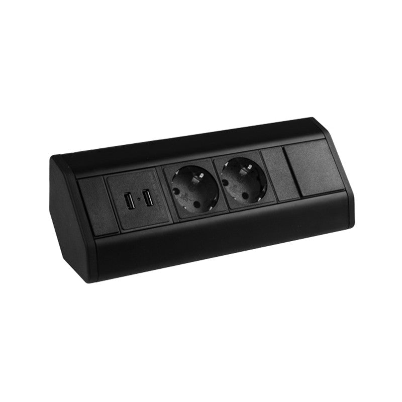CORNER BOX 2 USB Ecksteckdose Möbelsteckdose