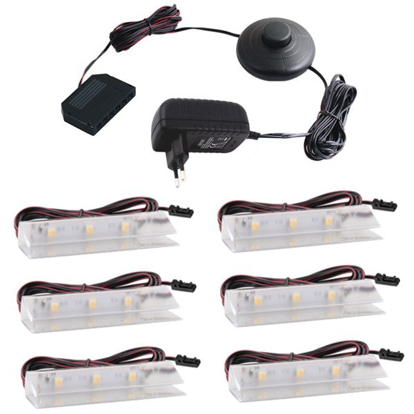 LED-Glasbodenbeleuchtung PVC-Clip 6er SET