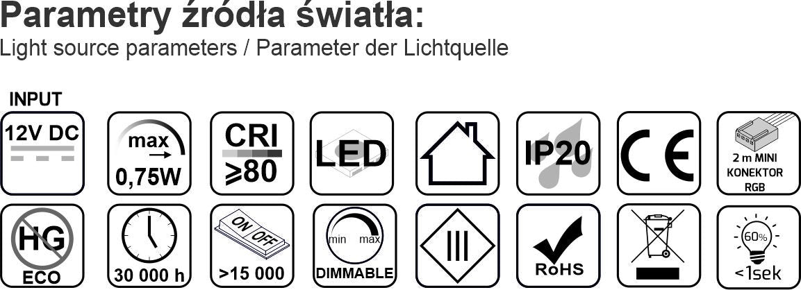 LED-Glasbodenbeleuchtung RGB Metall-Clip