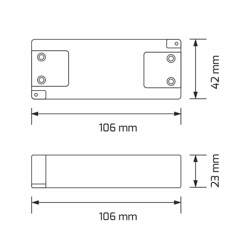 LED Netzteil mit Verkabelung 12V DC 16W mit 6-Fach Verteiler, Netzkabel und PC1 Schalter