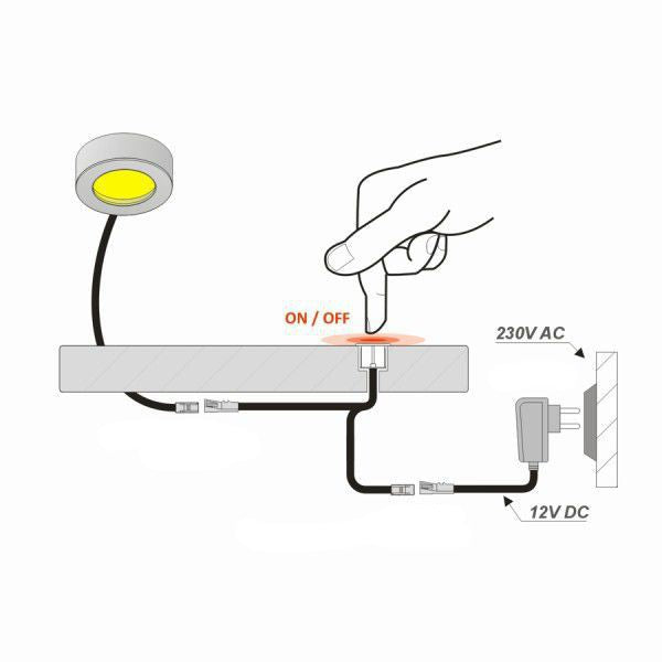 LED Touchschalter Dimmer chrom