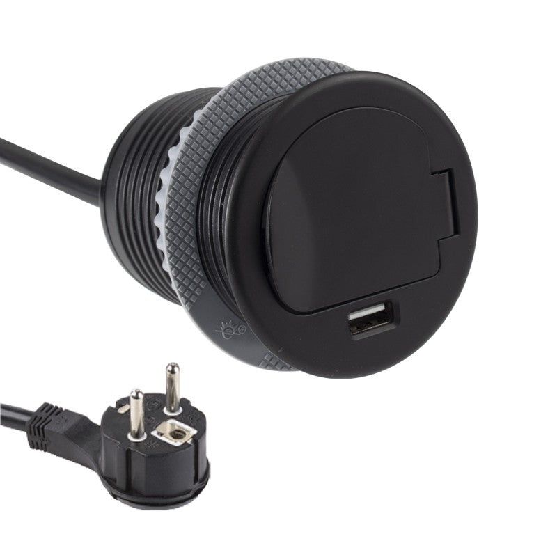 SINGLE BOX Einbausteckdose mit USB (SCHUKO)
