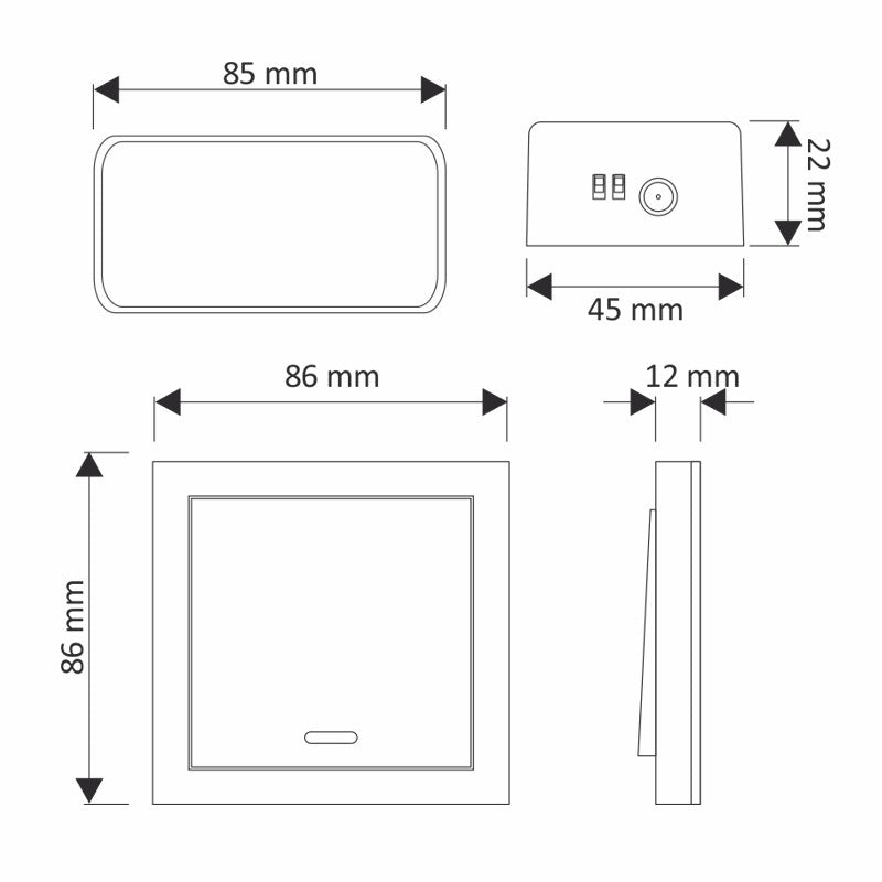 Tastenschalter + RF MONO LED-Controller
