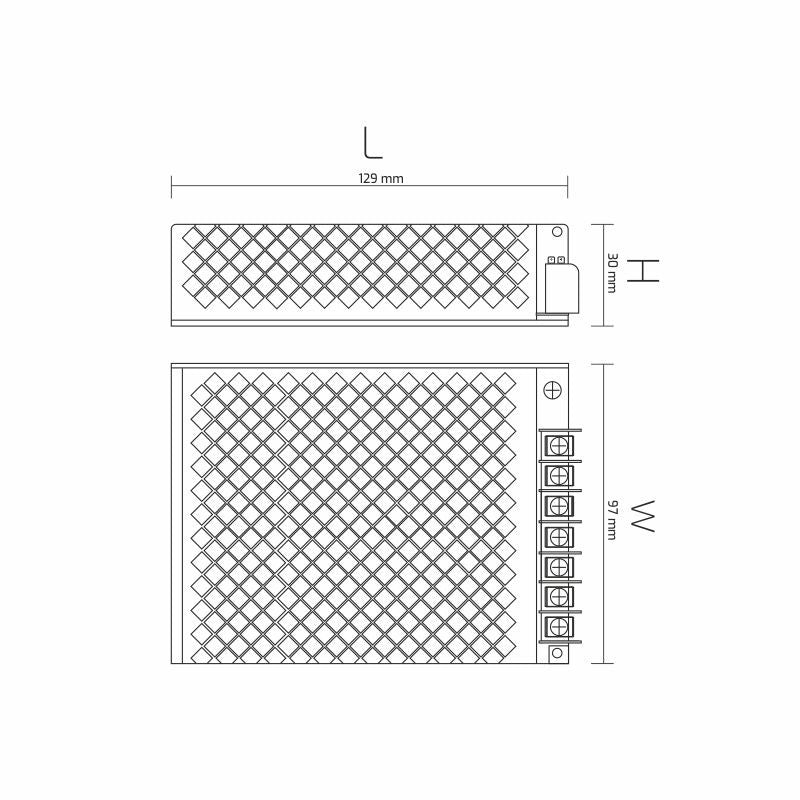 100W LED-Netzteil im Metallgehäuse ventiliert