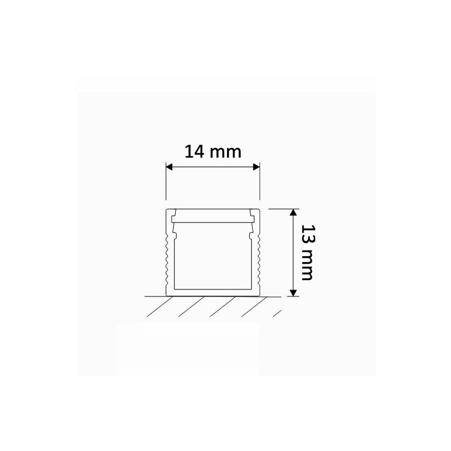 AUFBAUPROFIL aluminium LINE 1m