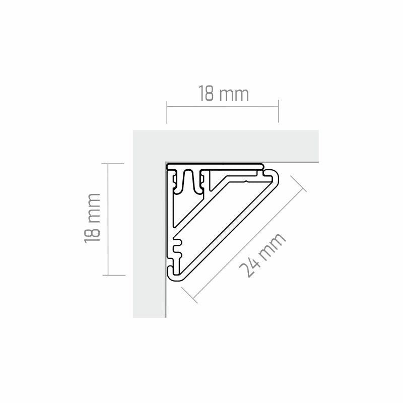 Eckprofil aluminium CORNER LINE 2m