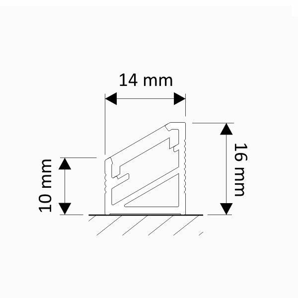 ECKPROFIL schwarz aluminium TRI-LINE MINI 2m