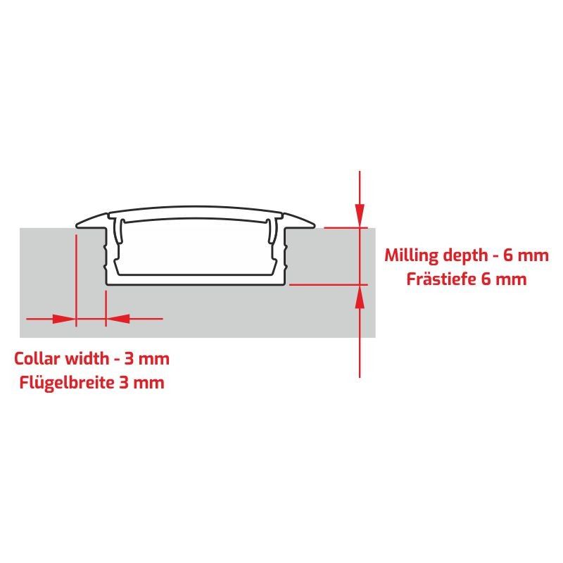 EINBAUPROFIL aluminium INLINE Z 2m