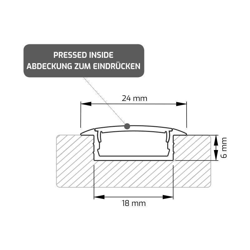 EINBAUPROFIL aluminium INLINE Z 2m