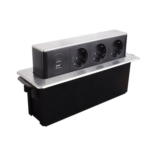 HOP BOX Möbeleinbausteckdose mit USB Typ A + C