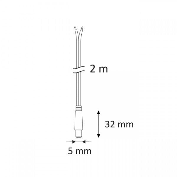 Kabel 2m 2x0,35 mm2 mit JACK-Stecker