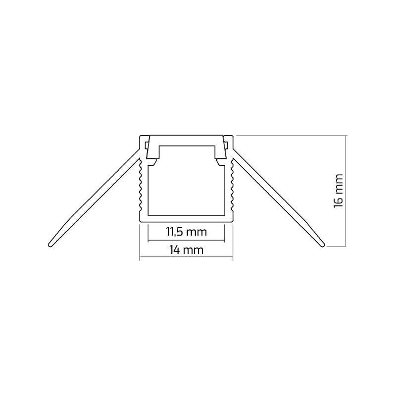 LED Architektonische Profil aluminium DEOLINE Typ Z 2m