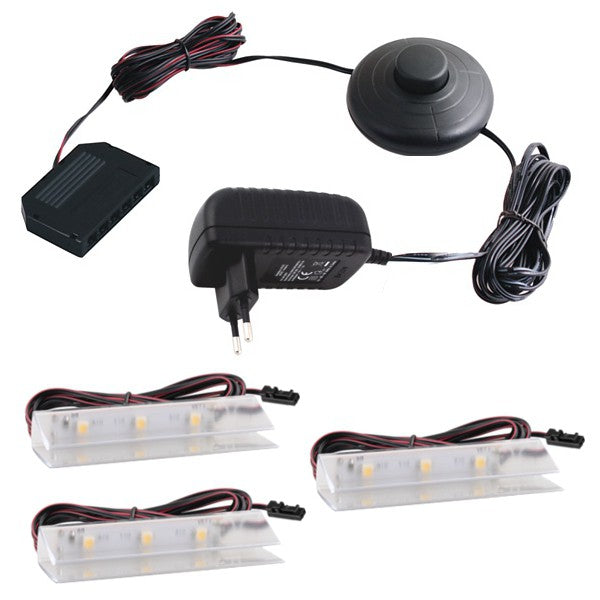 LED-Glasbodenbeleuchtung PVC-Clip 3er SET