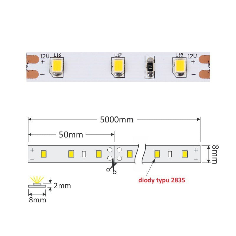 LED-Strip PREMIUM 60 LED/m Typ 2835 IP20 11W/m