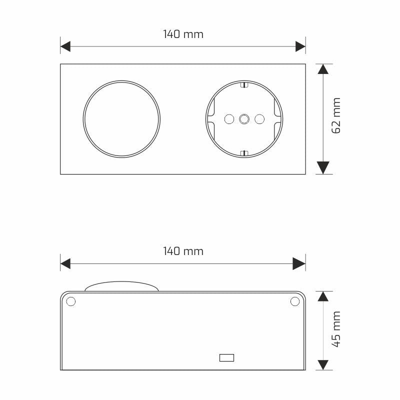 MINI BOX Aufbausteckdose IP20 230V AC