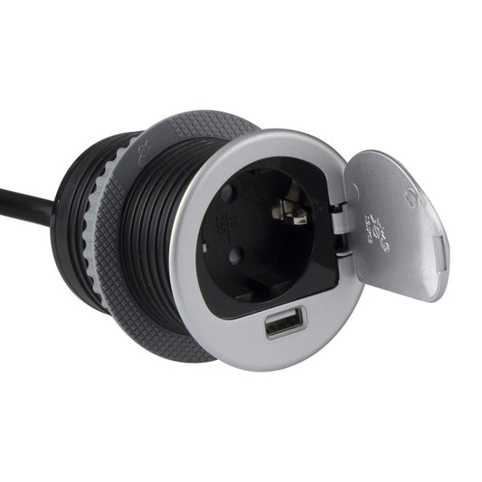 SINGLE BOX Einbausteckdose mit USB (SCHUKO)