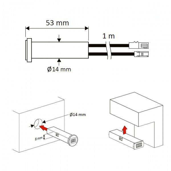 Universal IR-Schalter S01 24W weiß und schwarz